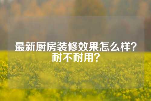 最新厨房装修效果怎么样？耐不耐用？