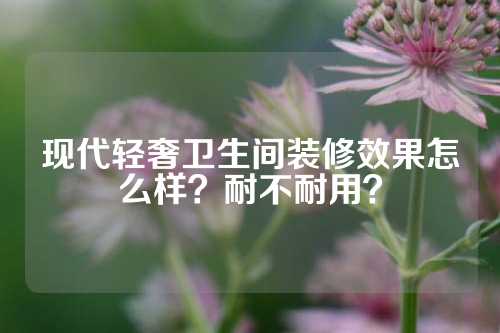 现代轻奢卫生间装修效果怎么样？耐不耐用？