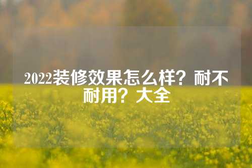 2022装修效果怎么样？耐不耐用？大全