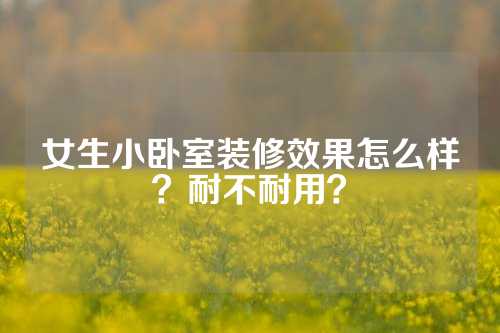 女生小卧室装修效果怎么样？耐不耐用？