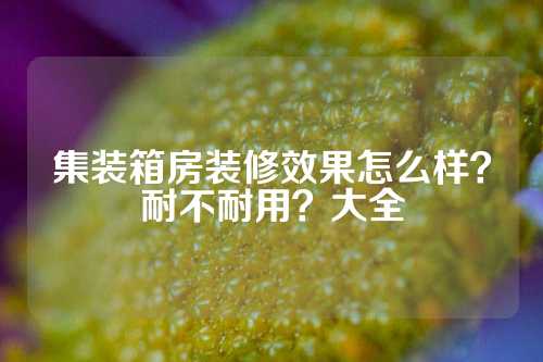 集装箱房装修效果怎么样？耐不耐用？大全