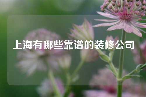 上海有哪些靠谱的装修公司