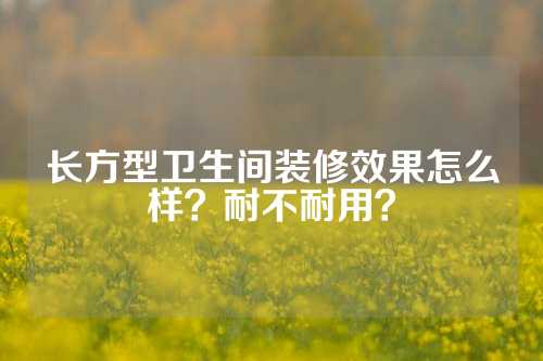 长方型卫生间装修效果怎么样？耐不耐用？