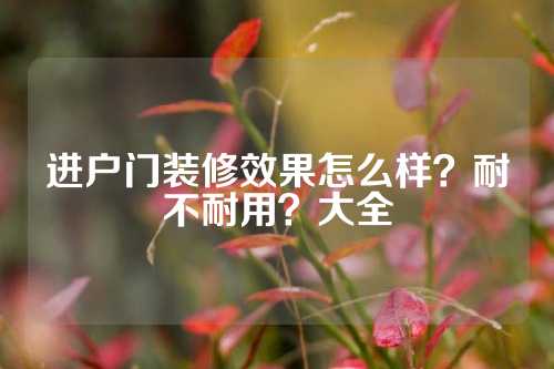 进户门装修效果怎么样？耐不耐用？大全