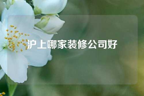 沪上哪家装修公司好