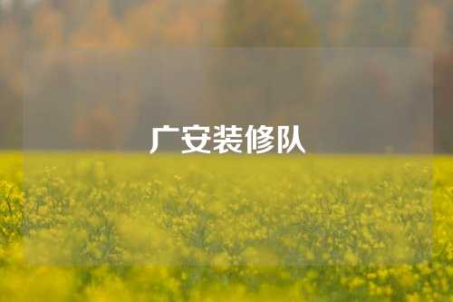 广安装修队