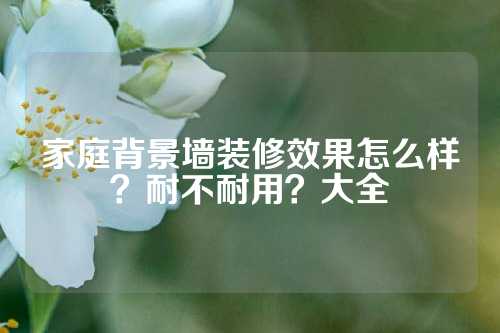 家庭背景墙装修效果怎么样？耐不耐用？大全