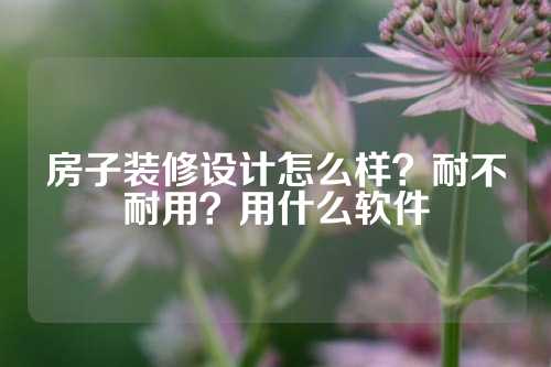 房子装修设计怎么样？耐不耐用？用什么软件