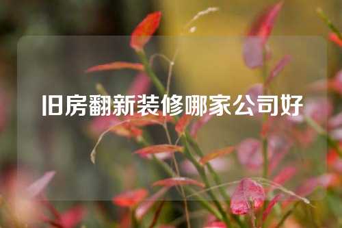 旧房翻新装修哪家公司好