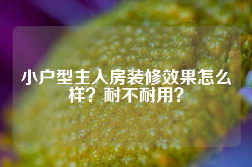 小户型主人房装修效果怎么样？耐不耐用？