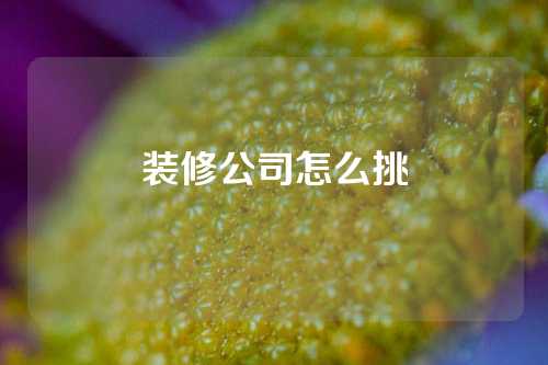 装修公司怎么挑