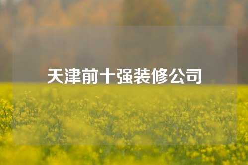 天津前十强装修公司