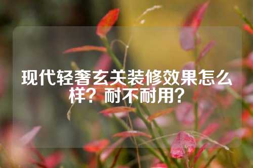 现代轻奢玄关装修效果怎么样？耐不耐用？