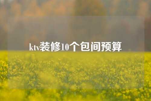 ktv装修10个包间预算