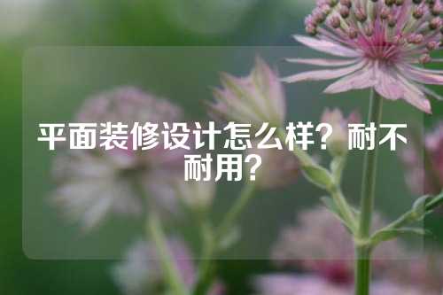 平面装修设计怎么样？耐不耐用？