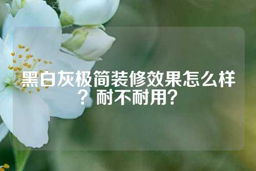 黑白灰极简装修效果怎么样？耐不耐用？