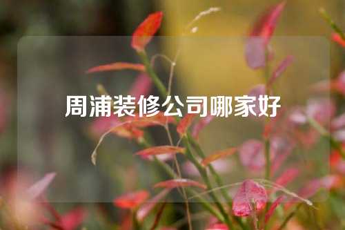 周浦装修公司哪家好