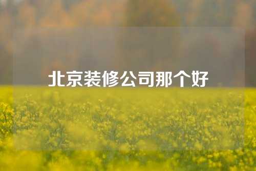 北京装修公司那个好