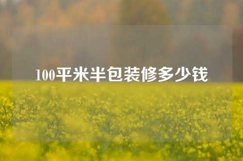 100平米半包装修多少钱