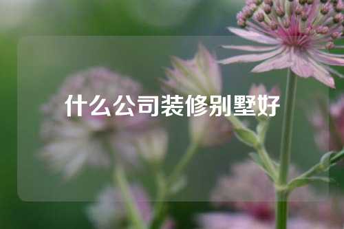 什么公司装修别墅好