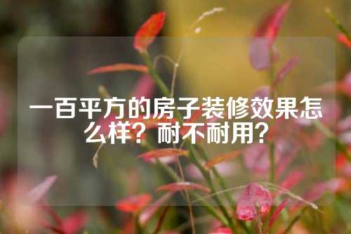 一百平方的房子装修效果怎么样？耐不耐用？