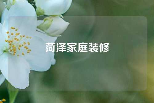 菏泽家庭装修